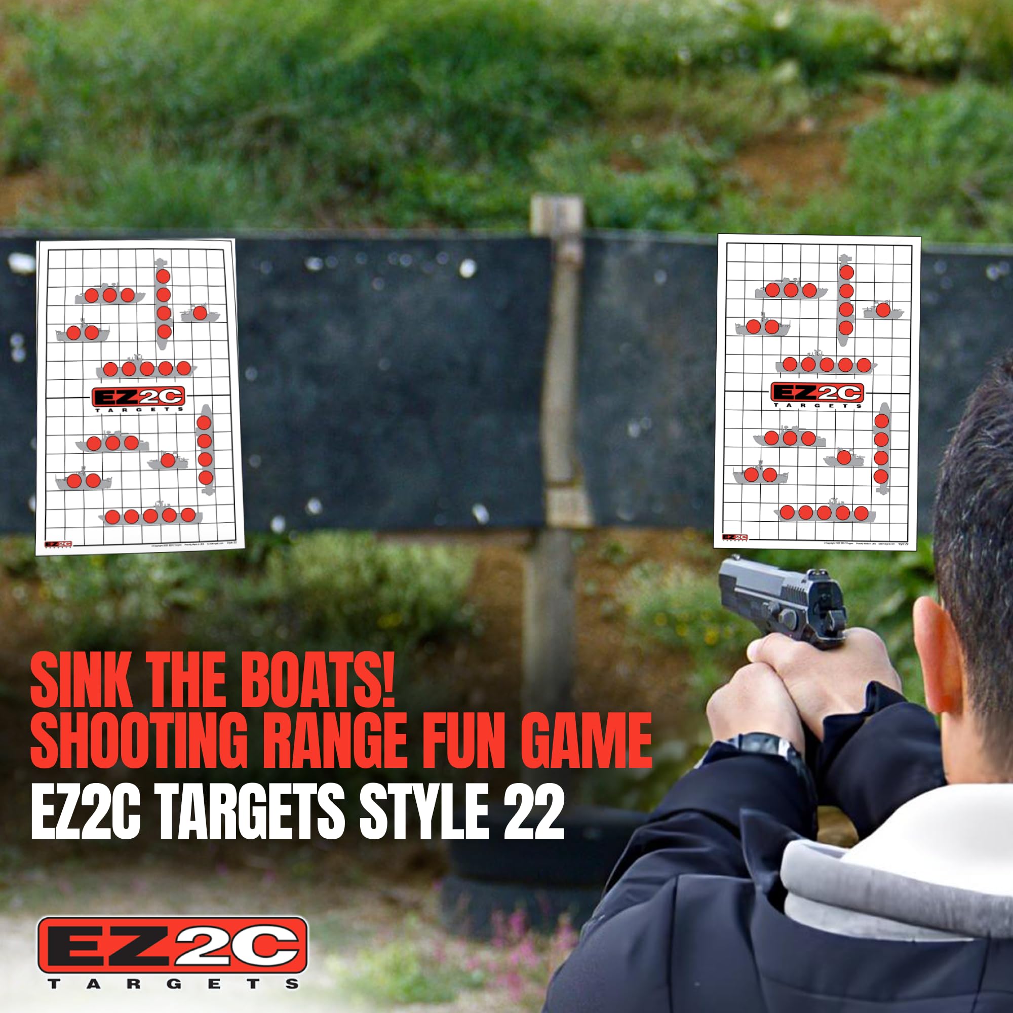 EZ2C Four Fun Game Styles: Paper Targets Shooting Range 11"x17" USA MADE
