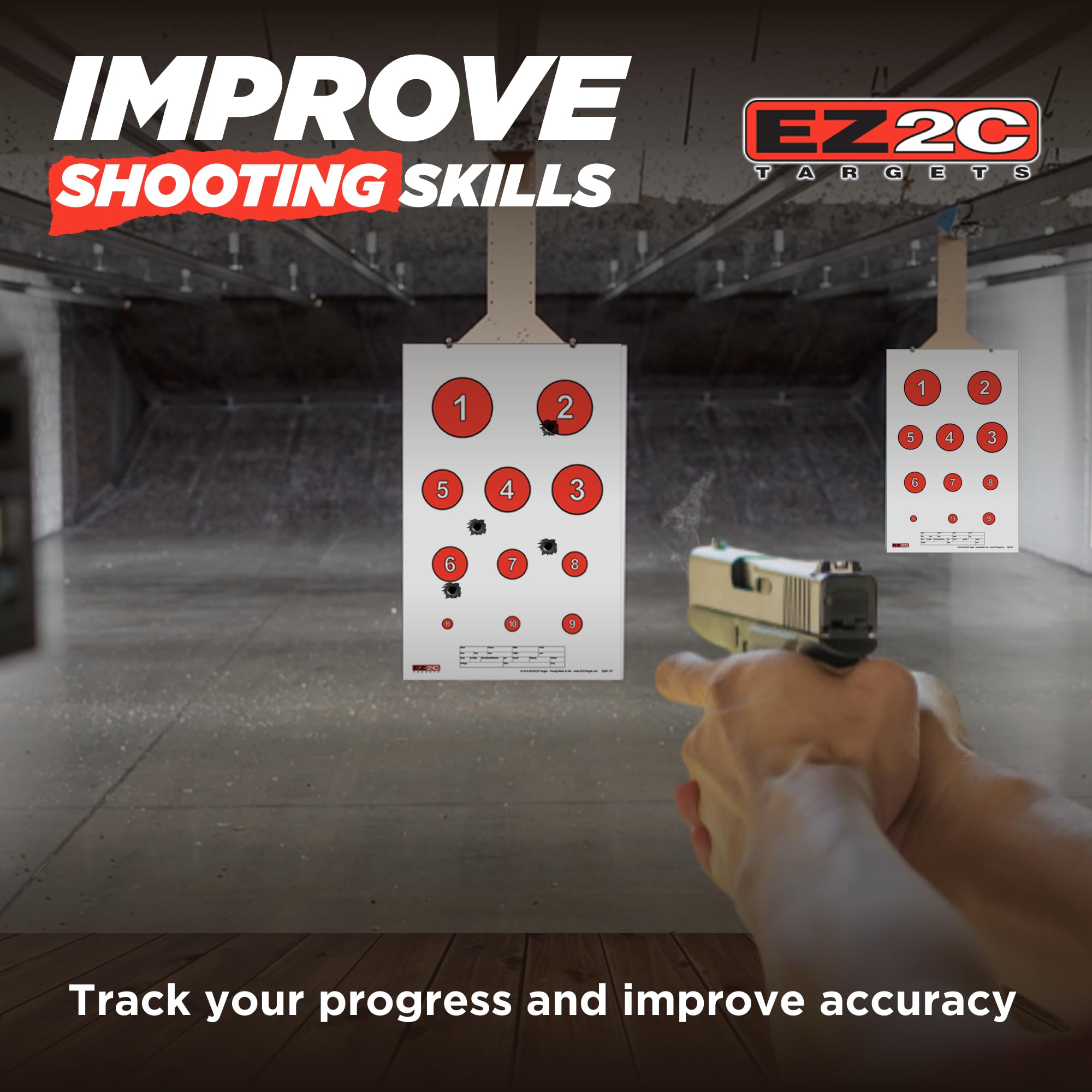 40 EZ2C Targets: Four Fun Game Styles Paper Targets 11"x17" USA MADE