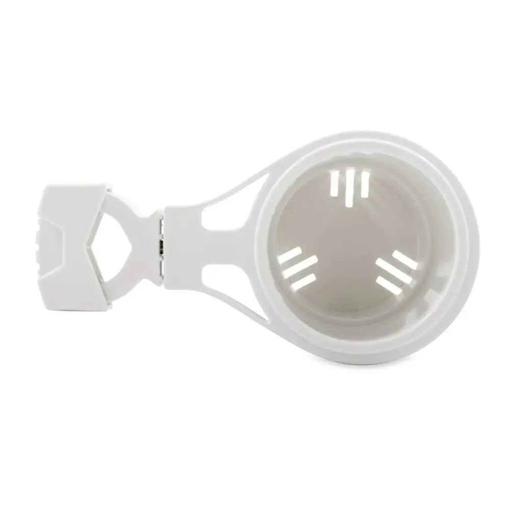 Camco Clamp-On Rail Mounted Cup Holder - Small for Up to 1-1/4" Rail - White [53086]