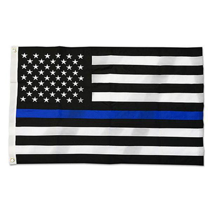Durasleek Thin Blue Line American Flag, Sewn &amp; Embroidered