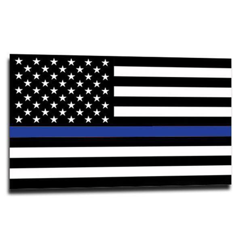 Thin Red and Blue Line American Sticker, 4 x 6 Inches