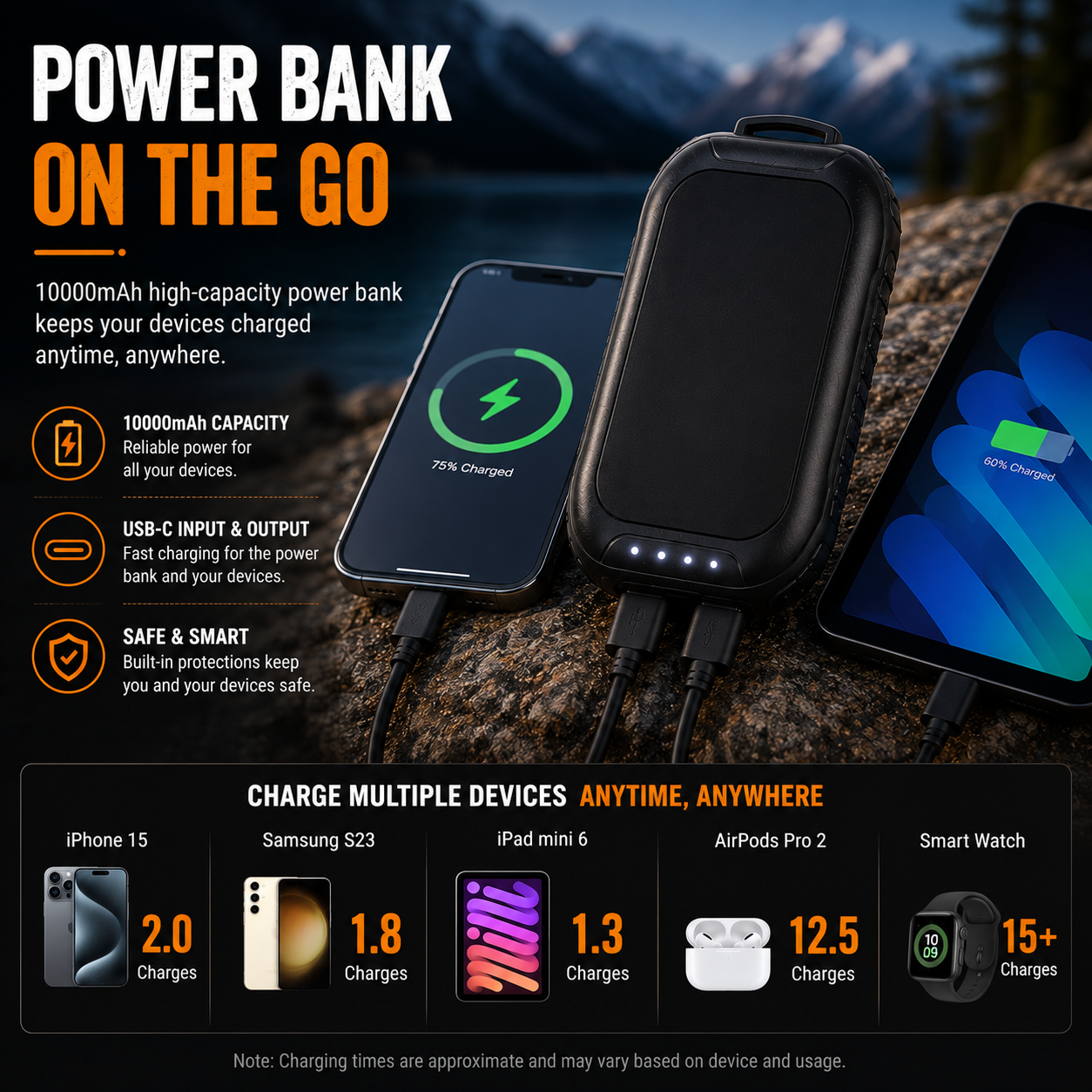 LITEGUEST 3-in-1 Heated Hand Warmer – Power Bank &amp; LED Light