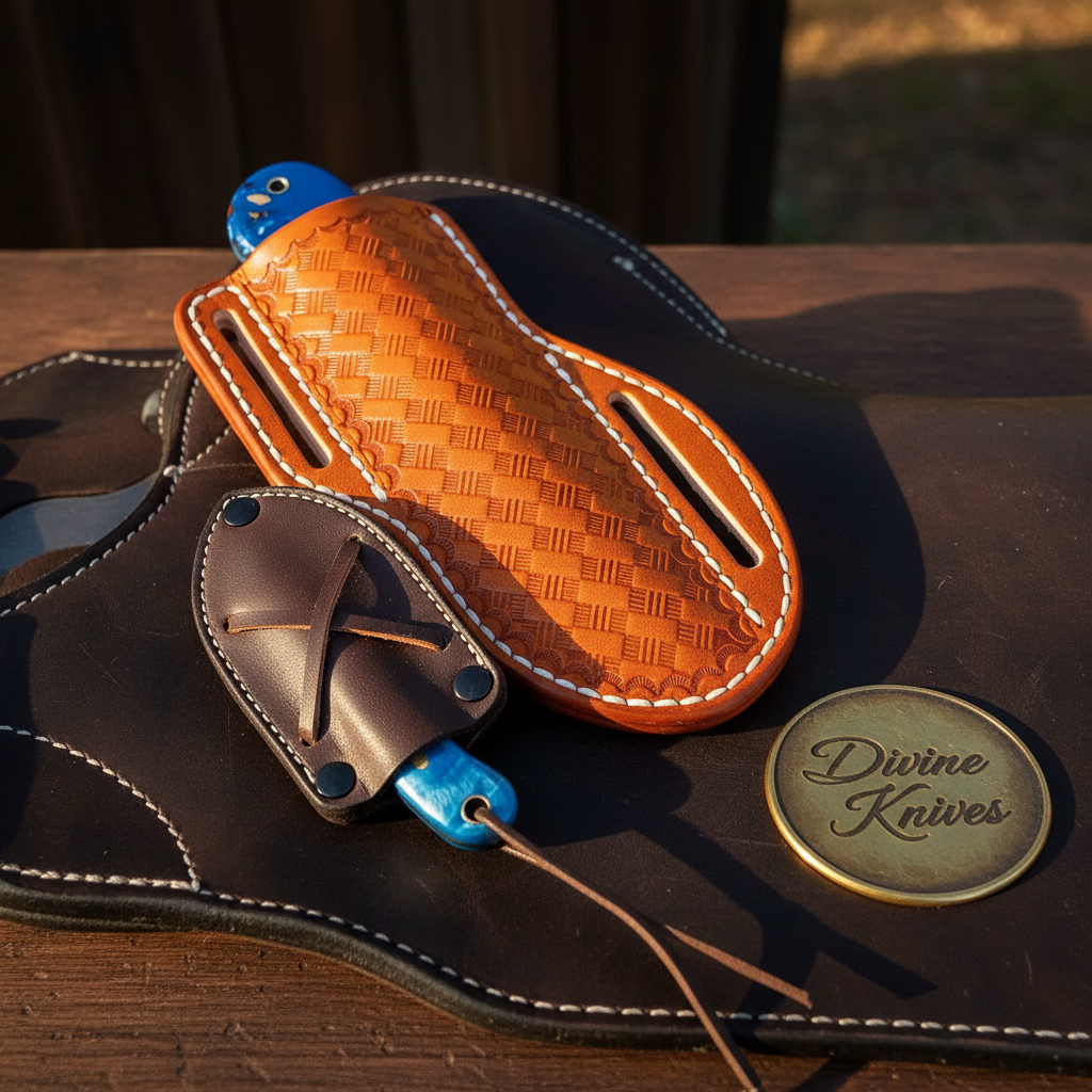 Cowboy Silhouette Bowie Hunter Knife for Collectors and Trail Use