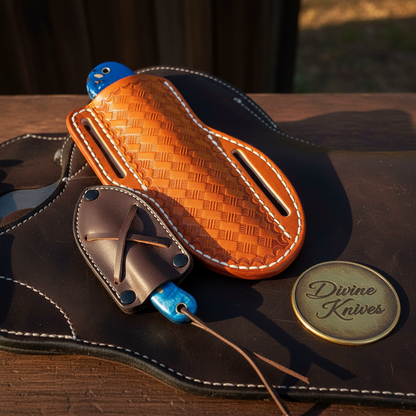 Cowboy Silhouette Bowie Hunter Knife for Collectors and Trail Use