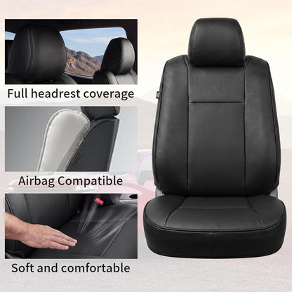 Umbrauto Car Seat Covers for Toyota Tacoma 2005-2015 Double &amp; Crew Cab,Nappa Leather, 3D Laser-Scan Custom Fit, Waterproof, Easy-Clean, Full Coverage, Airbag Compatible, Pet &amp; Scratch Protection