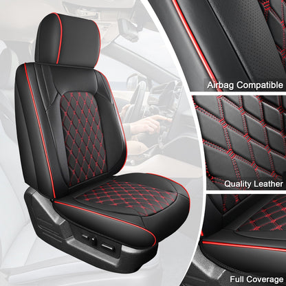 Umbrauto Leather Seat Covers for Silverado/Sierra, Waterproof Custom Full Set Seatcovers for Chevy Silverado/GMC Sierra 2007-2013 &amp; 2019-2026 1500, 2020-2026 2500HD 3500HD Crew/Double/Extended Cab