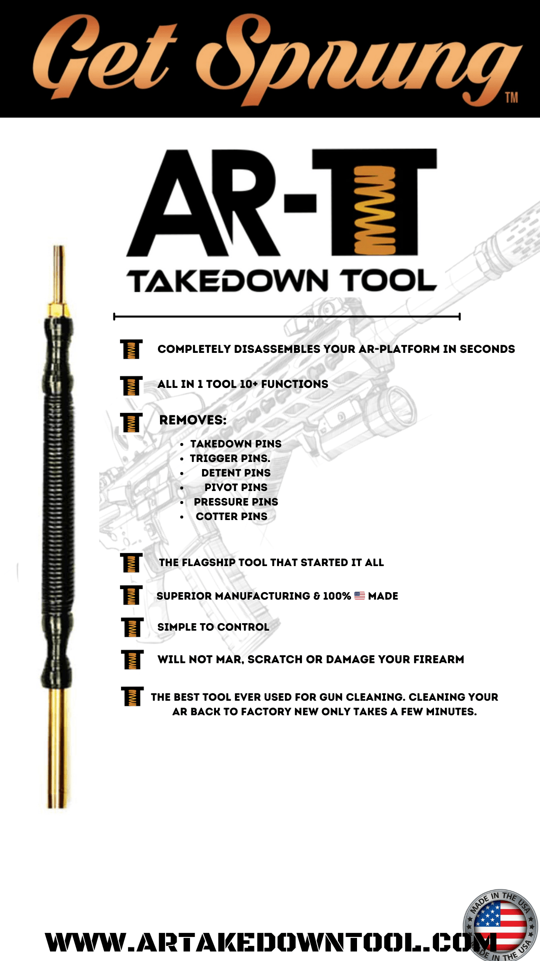 The AR-Takedown Tool ™ - The AR-15 Multi Tool &amp; AR-15 disassembly tool (AR-TT ™)