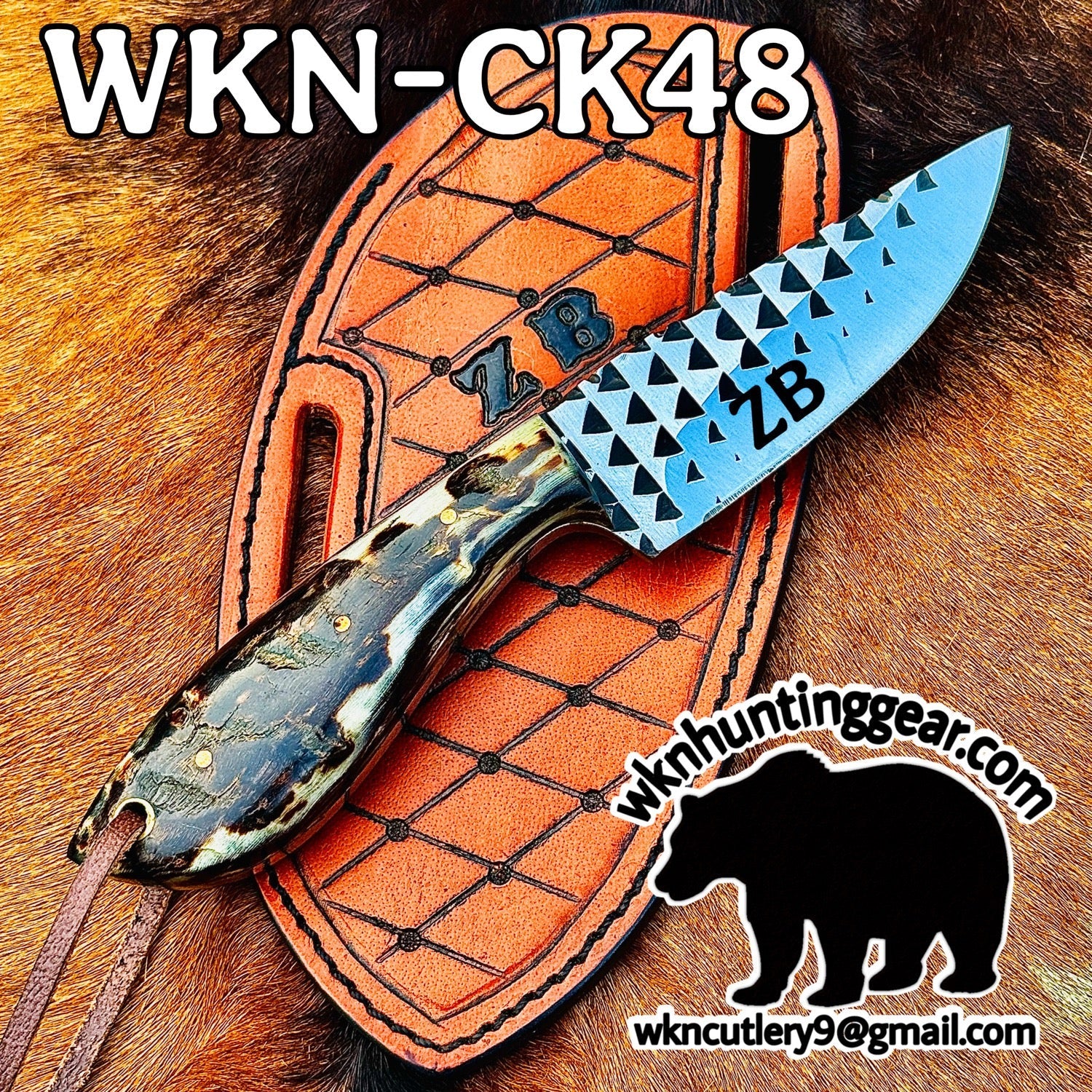 File-Work Spine Drop Point Hunter Knife for Hunting and Outdoor Tasks