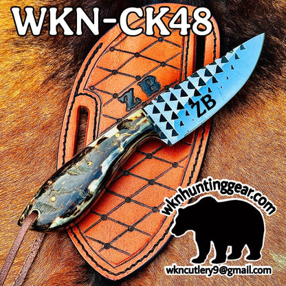 File-Work Spine Drop Point Hunter Knife for Hunting and Outdoor Tasks
