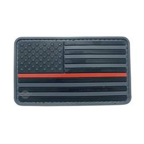 U.S. Flag Black w/ Red Stripe Morale Patch (6 PACK)