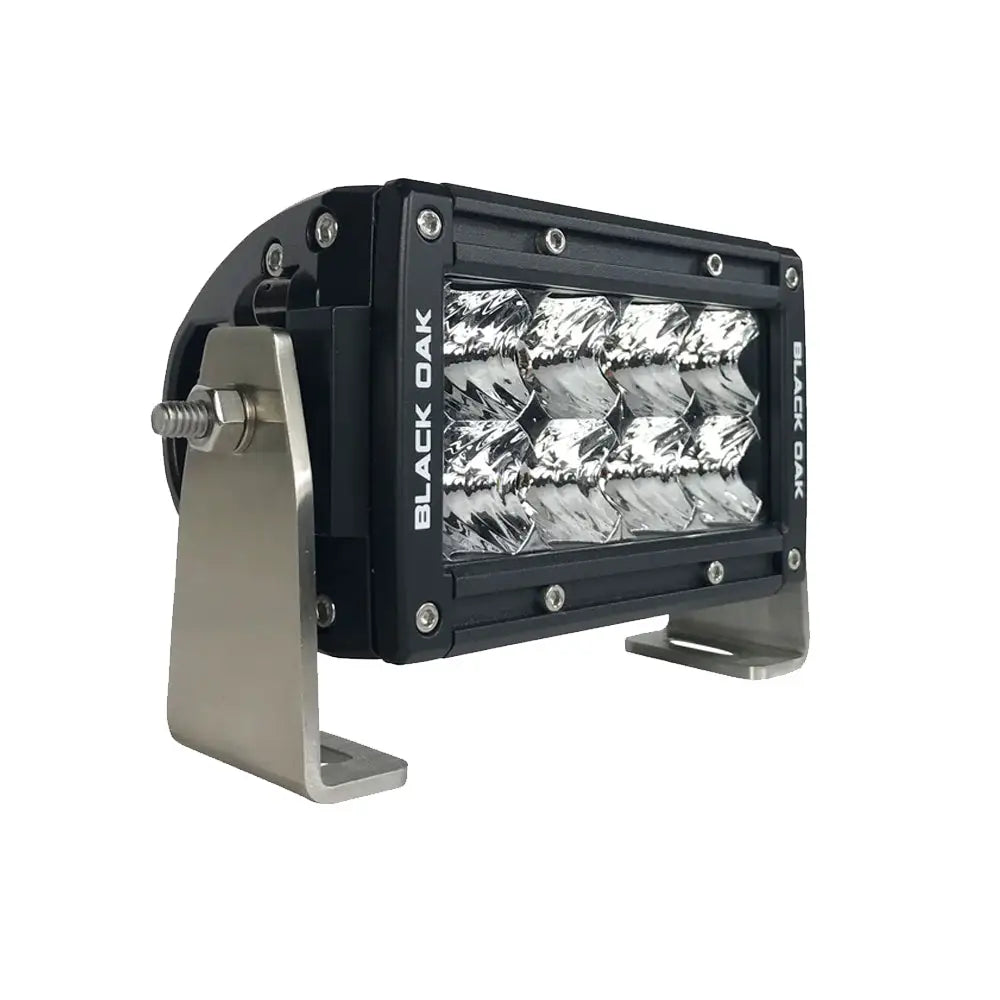 Black Oak Pro Series 3.0 Double Row 4&quot; LED Light Bar - Flood Optics - Black Housing [4F-D5OS]