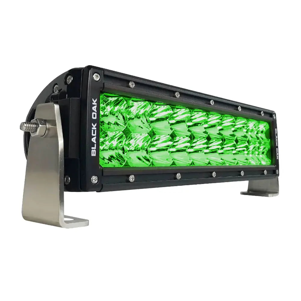 Black Oak 10&quot; Green LED Hog Hunting Light Bar - Combo Optics - Black Housing - Pro Series 3.0 [10G-D3OS]