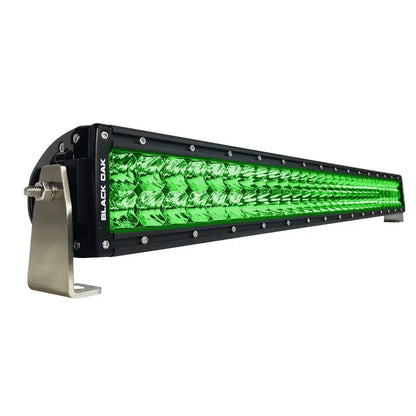 Black Oak 30&quot; Curved Double Row Green LED Hog Hunting Light Bar - Combo Optics - Black Housing - Pro Series 3.0 [30CG-D3OS]