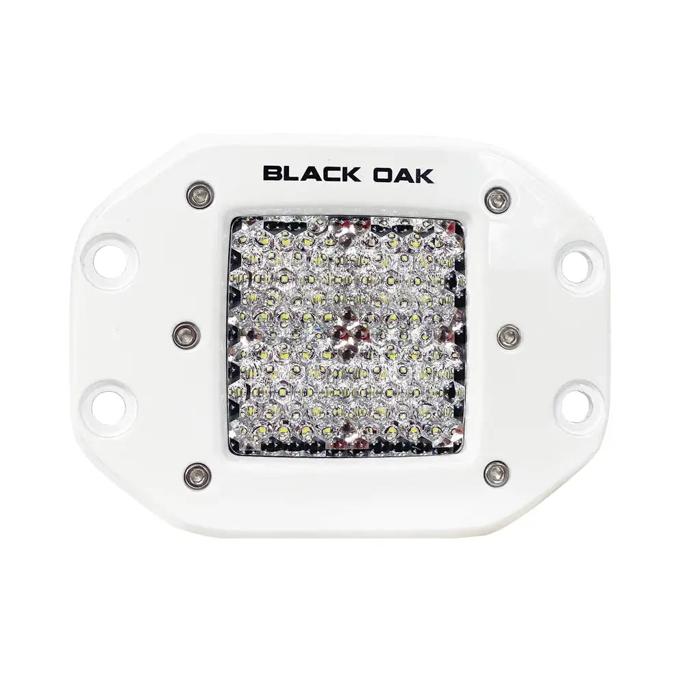 Black Oak 2&quot; Marine Flush Mount LED Pod Light - Diffused Optics - White Housing - Pro Series 3.0 [2DM-FPOD10CR]