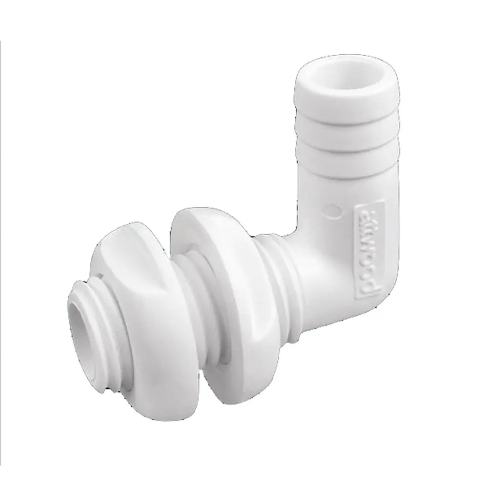 Attwood White Plastic 90 Degree Thru-Hull Connector - 1-1/8&quot; Inner Diameter [3879-3]