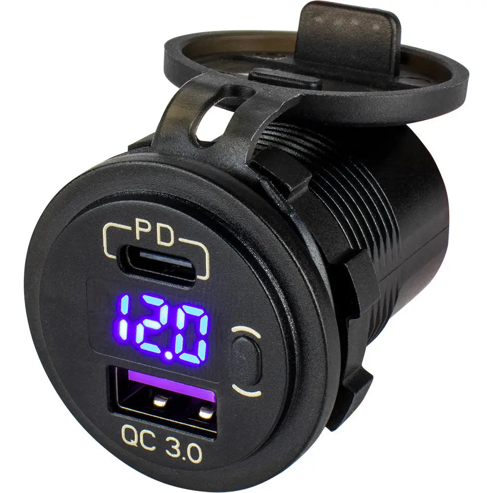 SeaDog Round USB USBC Power Socket wHidden Voltmeter 4265181 – Lotz ...