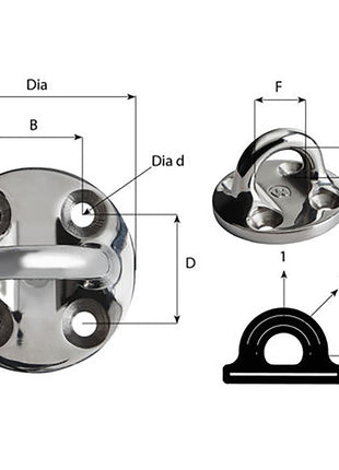 Wichard Round Pad Eye - 57mm Diameter (2-1/4") - Fixed [6635]