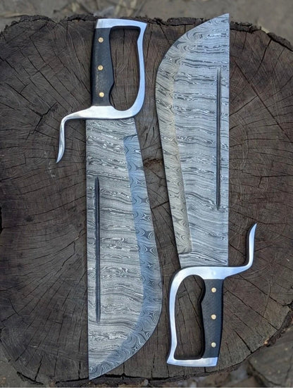 Wing Chun Butterfly Swords with Wood Grain Damascus Blades