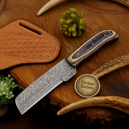 Dual-Tone Pakkawood Bone Bull Cutter with Stacked Handle Design