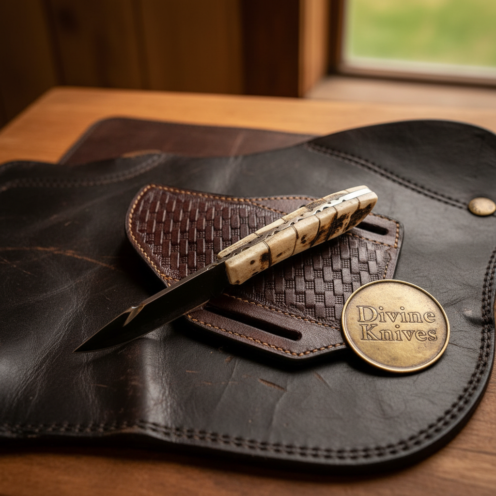 Stag Handle Gut Hook Skinner Knife for Hunters and Outdoor Users
