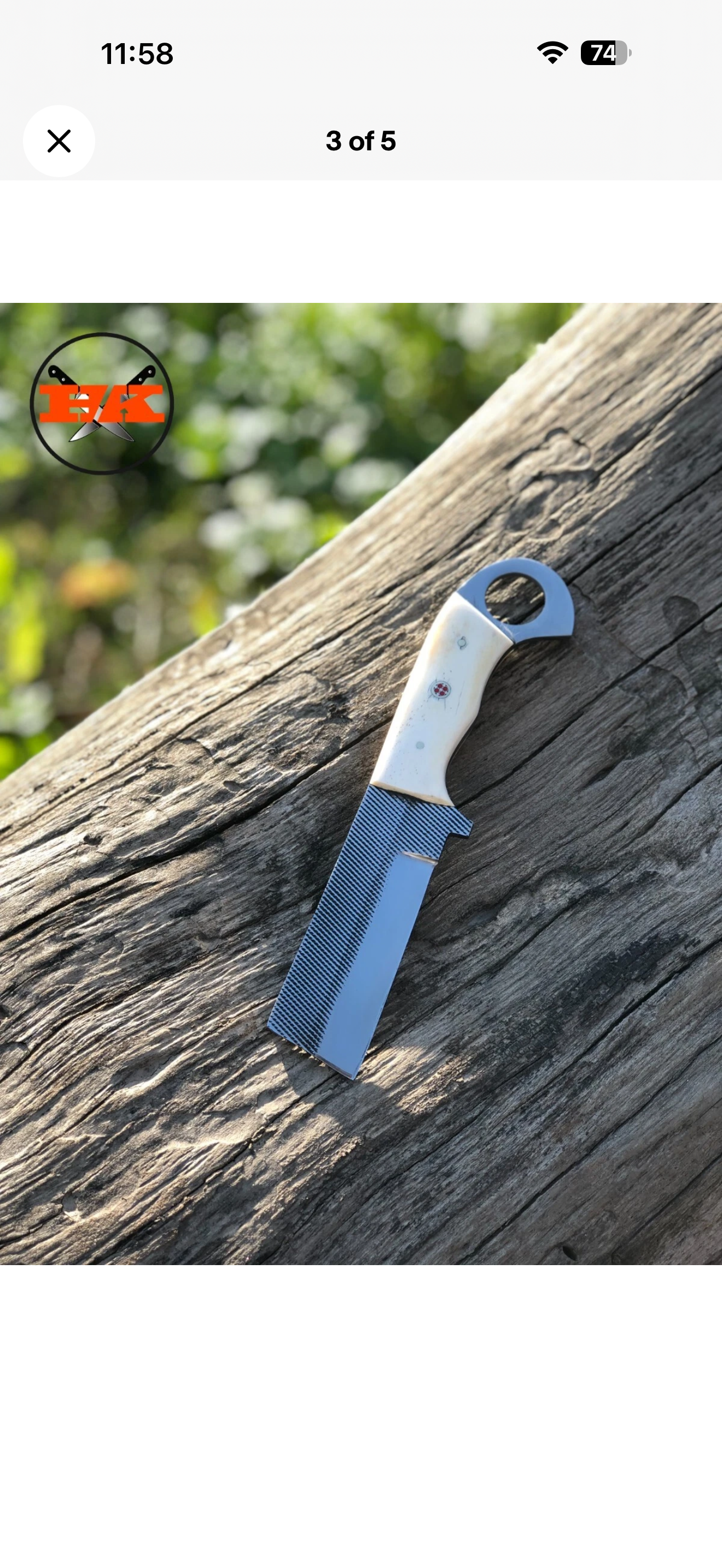 Rasp Steel Bone Bull Cutter with File Texture and Ring Handle