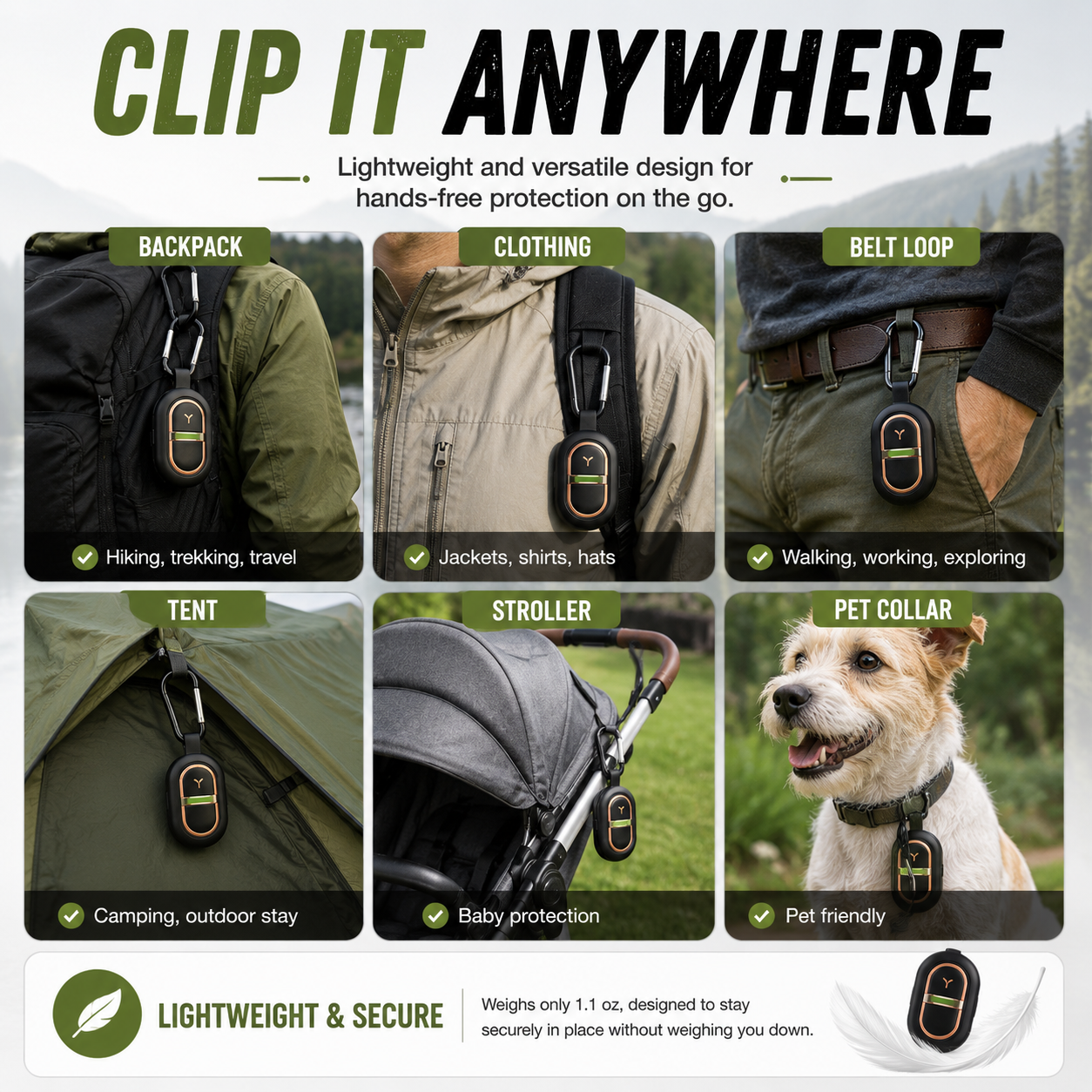 LITEGUEST USB Clip-On Mosquito Repellent – Outdoor Protection