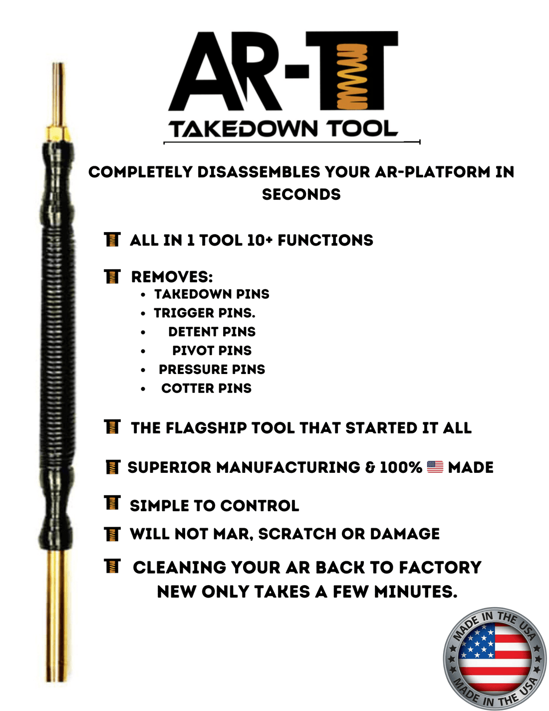 The AR-Takedown Tool ™ - The AR-15 Multi Tool &amp; AR-15 disassembly tool (AR-TT ™)