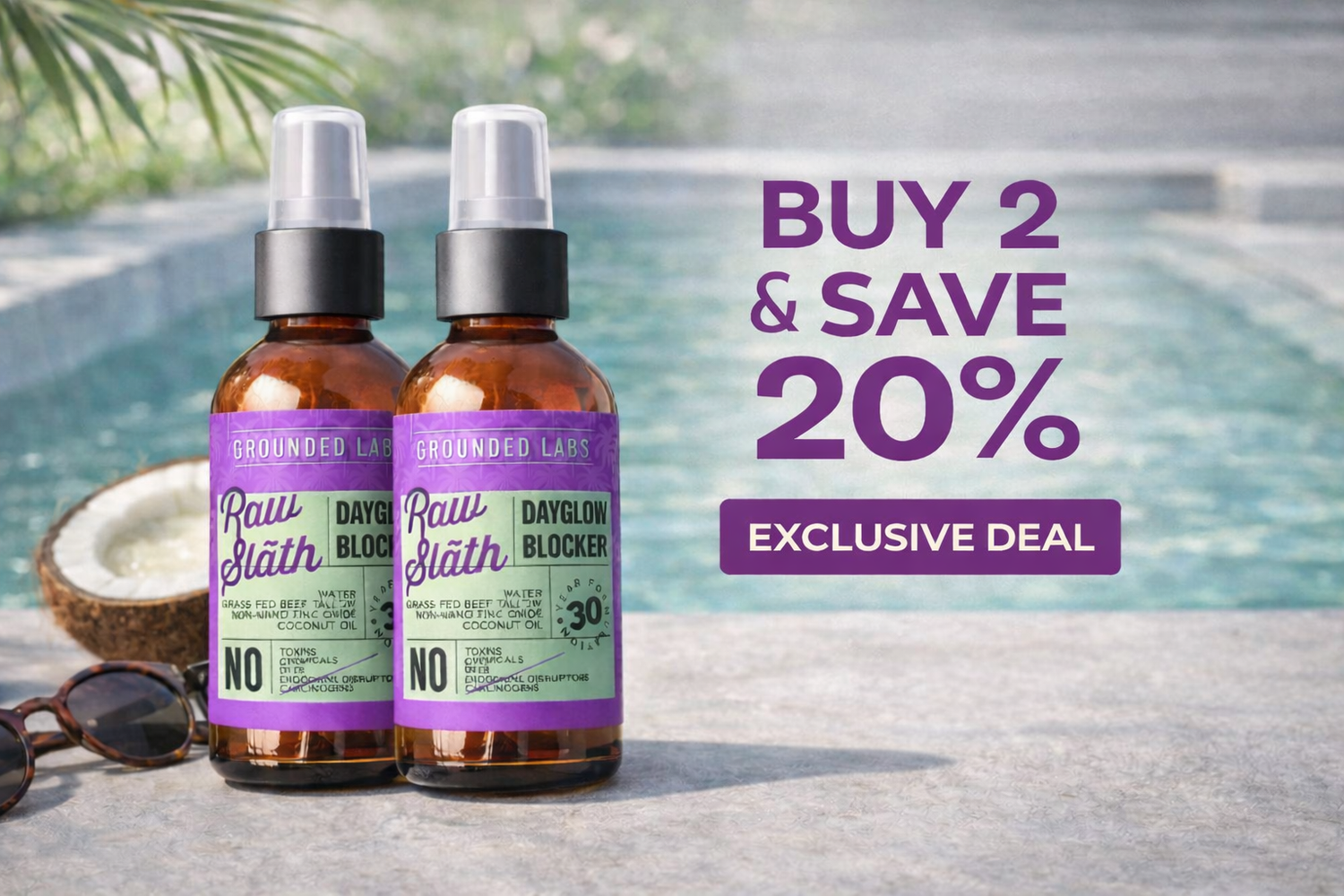 Grounded Labs Natural Beef Tallow Zinc Sunblock