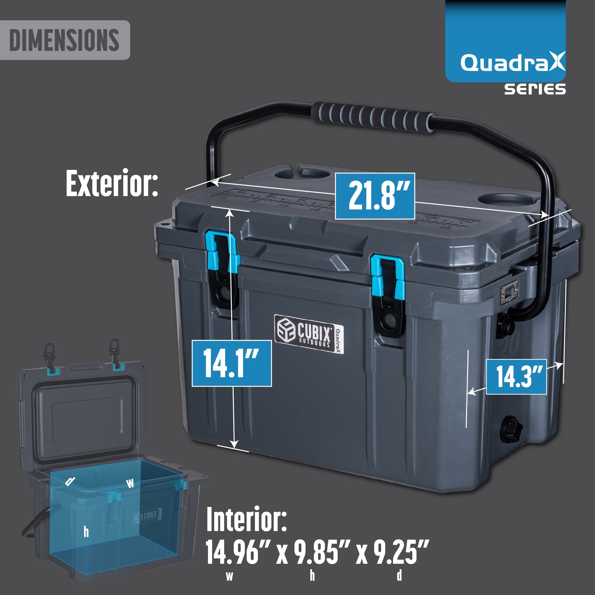 20 Quart Rotomolded Cooler - QuadraX