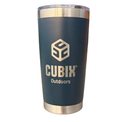 Cubix Outdoors 20oz Insulated Tumbler with Sliding Lid — Stainless Steel, Keeps Drinks Hot or Cold