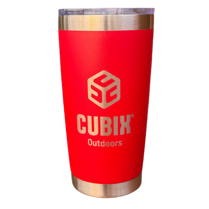 Cubix Outdoors 20oz Insulated Tumbler with Sliding Lid — Stainless Steel, Keeps Drinks Hot or Cold