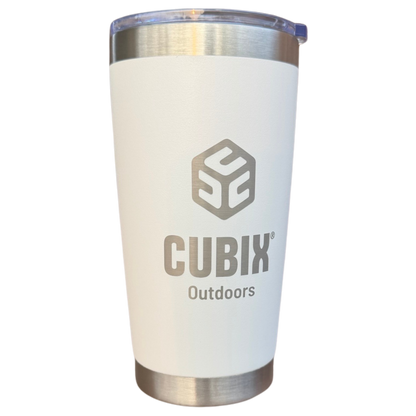 Cubix Outdoors 20oz Insulated Tumbler with Sliding Lid — Stainless Steel, Keeps Drinks Hot or Cold