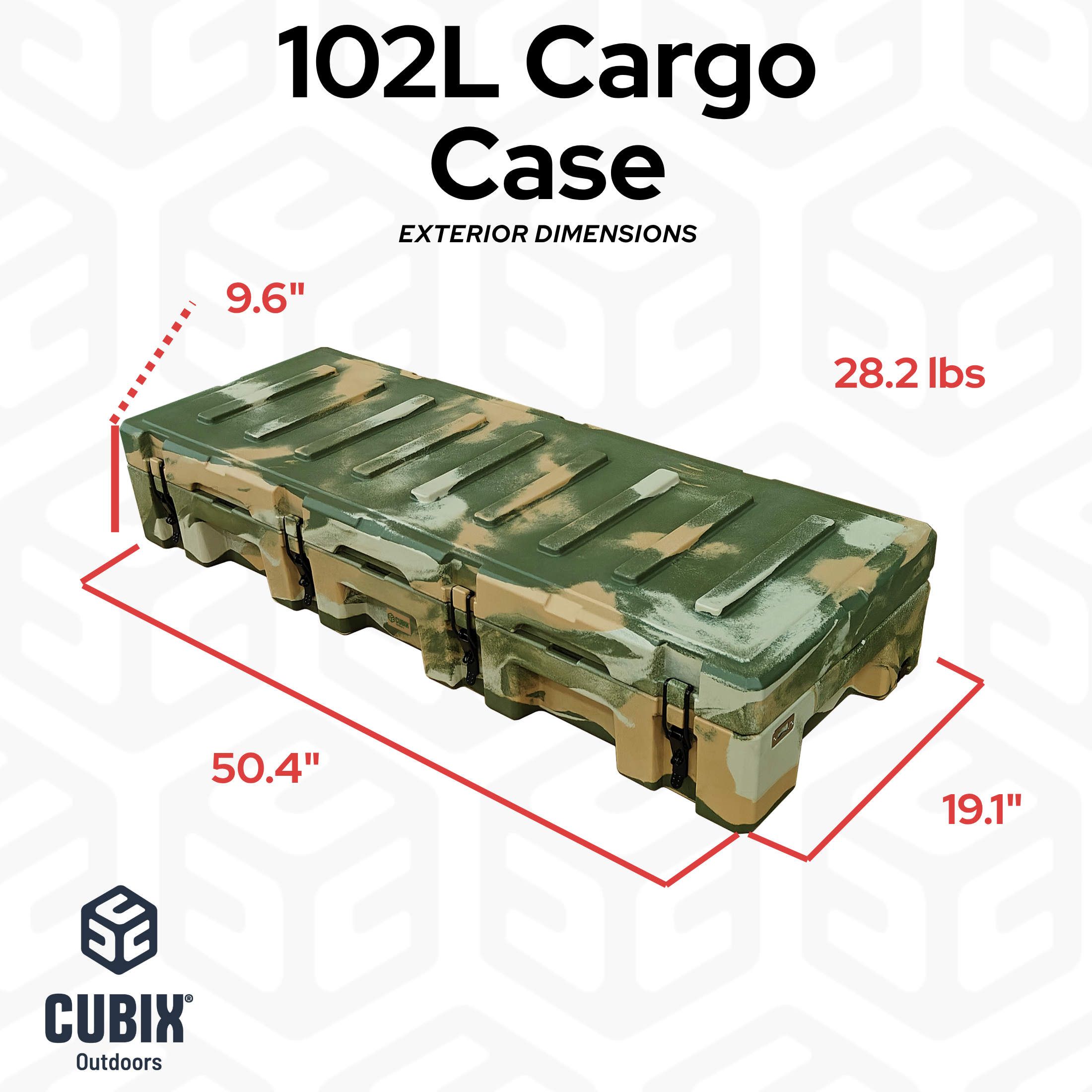 Cubix Outdoors 102L Heavy-Duty Rotomolded Cargo Case — Hunting, Fishing &amp; Gear Storage