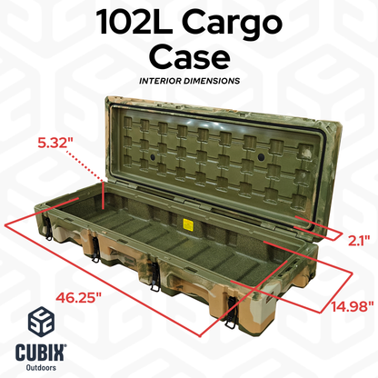 Cubix Outdoors 102L Heavy-Duty Rotomolded Cargo Case — Hunting, Fishing &amp; Gear Storage