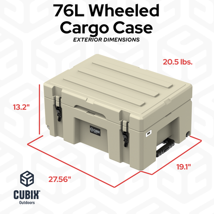 Cubix 76L Rolling Cargo Case — Wheeled Rotomolded Gear, Tool &amp; Storage Box