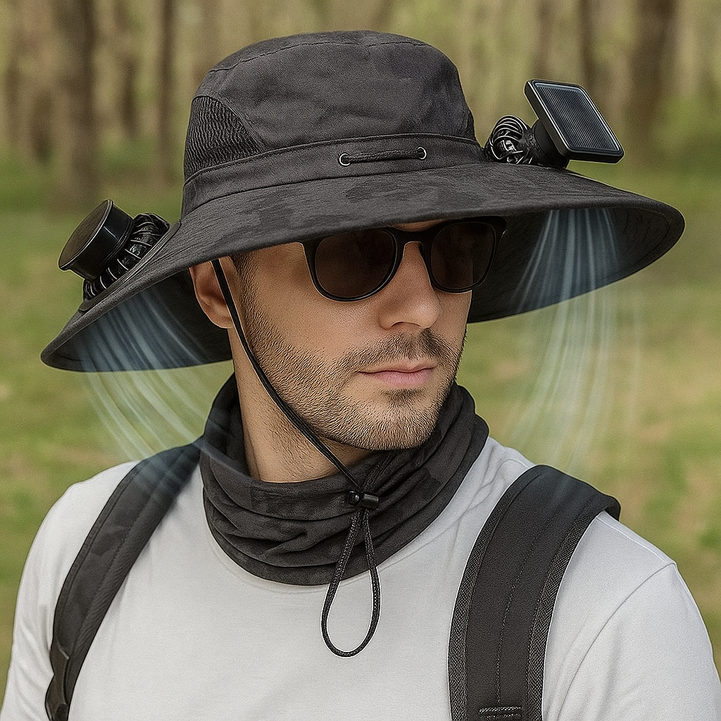 LITEGUEST Solar Cooling Hat with Dual Fans &amp; UPF50+ Sun Protection