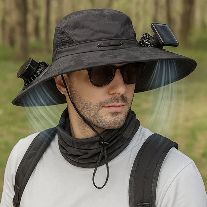 LITEGUEST Solar Cooling Hat with Dual Fans &amp; UPF50+ Sun Protection