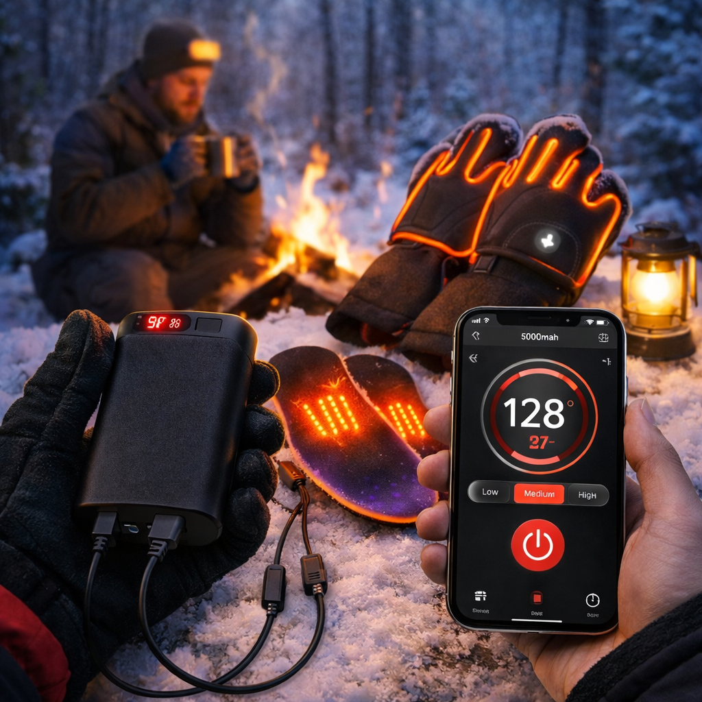 LITEGUEST Mini 5000mAh Power Bank Set with 3 Heat Levels &amp; App Control