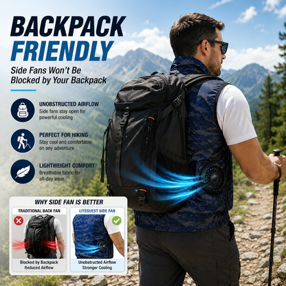 LITEGUEST 360° Side Fan Cooling Vest | Outdoor Summer Gear