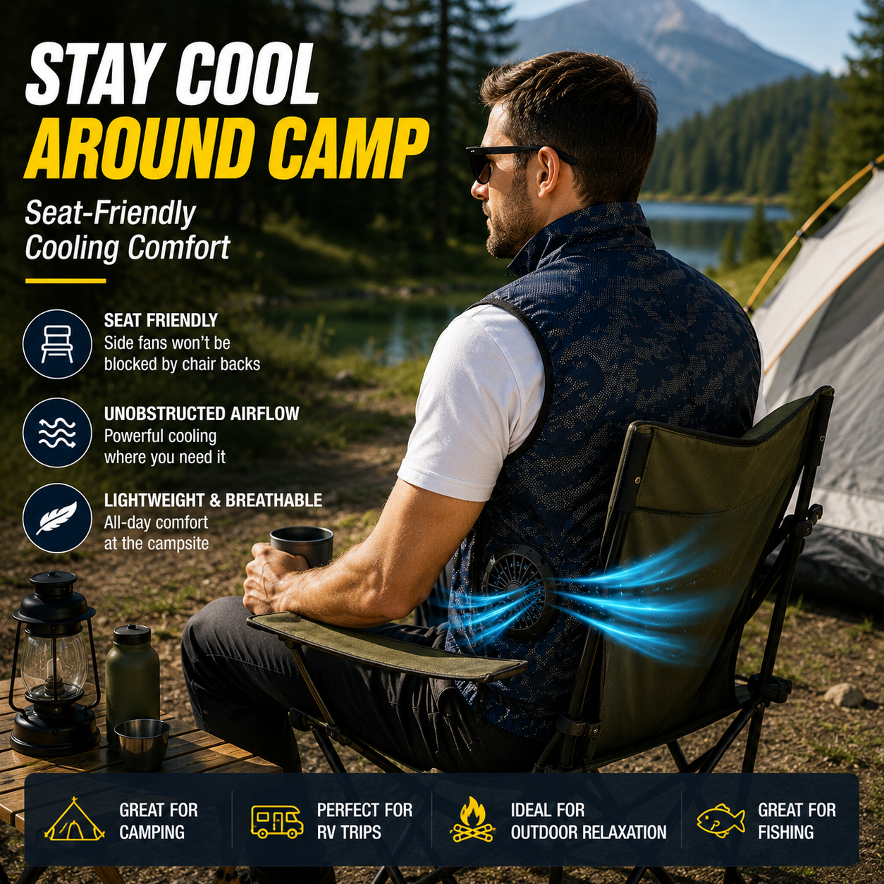 LITEGUEST 360° Side Fan Cooling Vest | Outdoor Summer Gear
