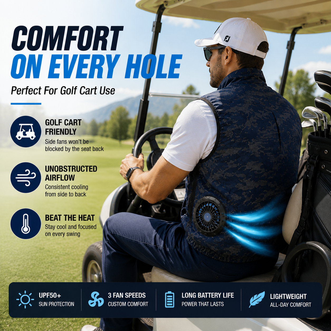 LITEGUEST 360° Side Fan Cooling Vest | Outdoor Summer Gear