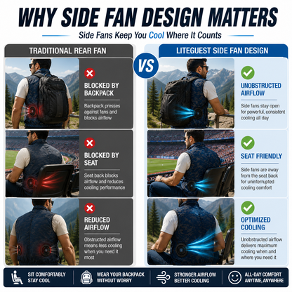LITEGUEST 360° Side Fan Cooling Vest | Outdoor Summer Gear