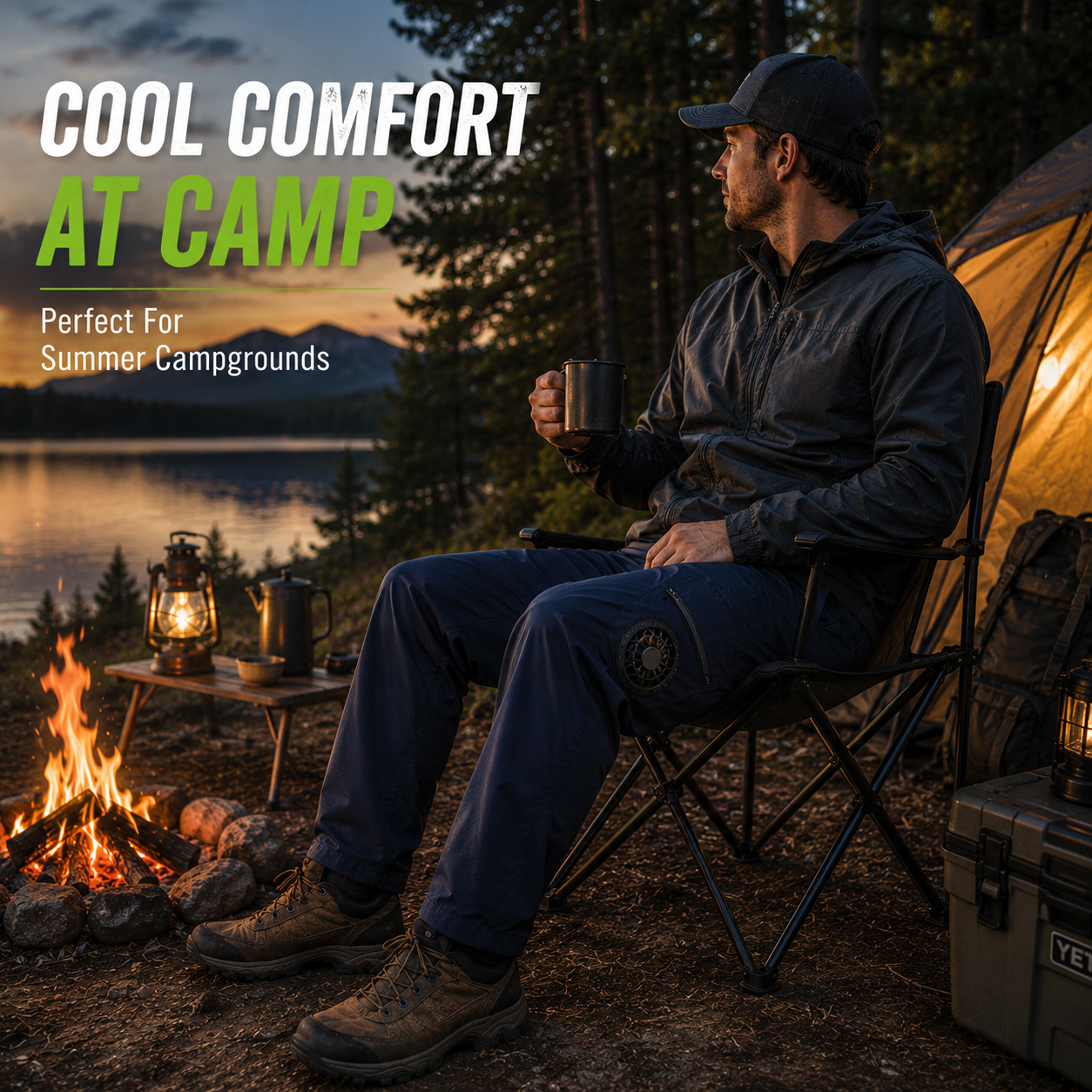 Liteguest Fan Cooling Pants for Hiking, Fishing &amp; Camping