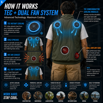 LITEGUEST Wearable Cooling Vest – TEC + Turbo Fan Active Cooling