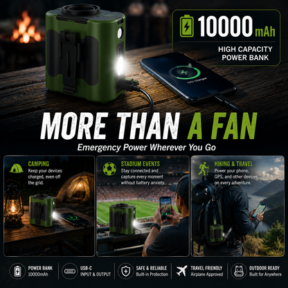 LITEGUEST 3-in-1 Cooling Fan, Power Bank &amp; LED Light