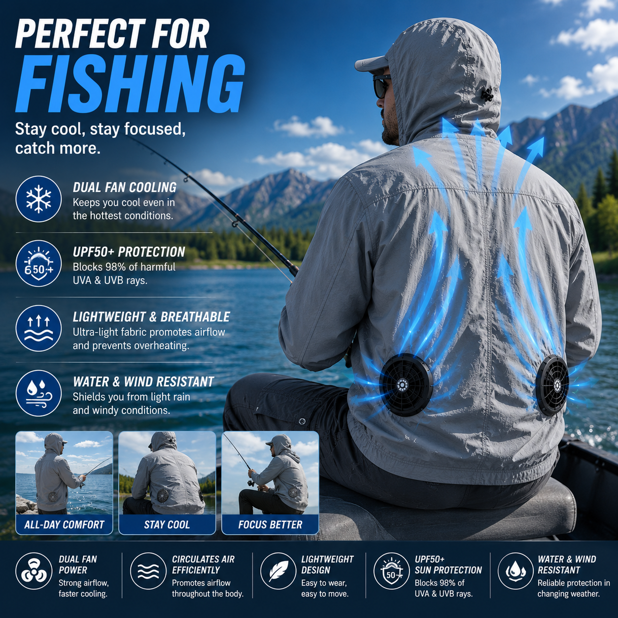 LITEGUEST Ultralight UPF50+ Cooling Jacket | Outdoor Cooling Gear
