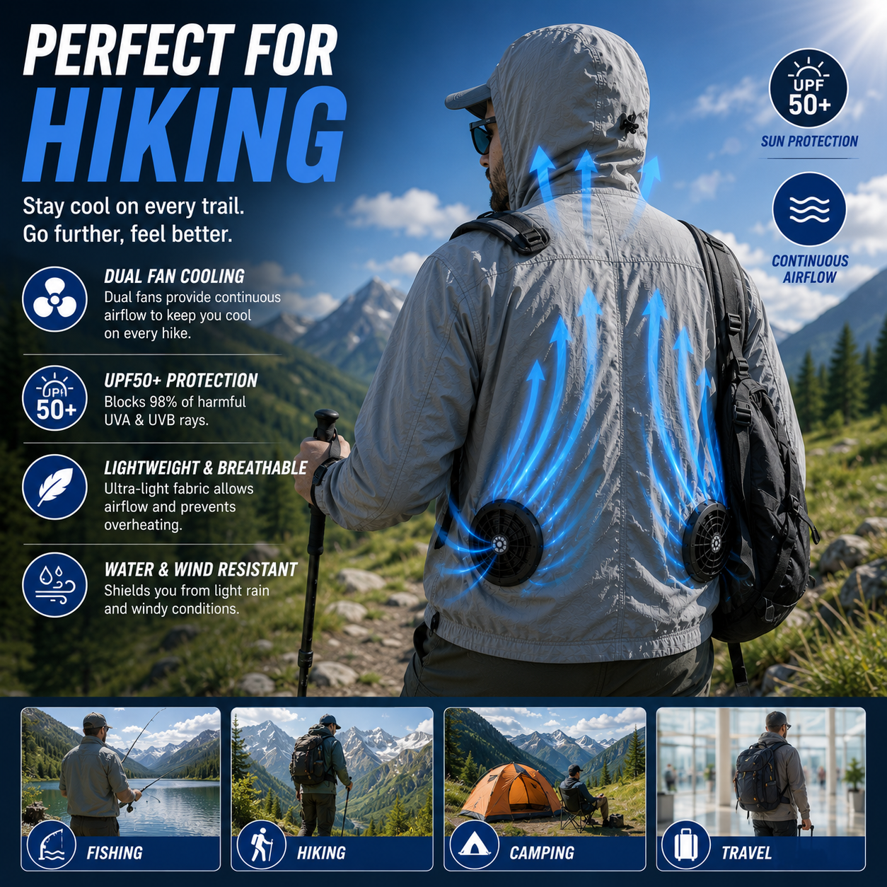 LITEGUEST Ultralight UPF50+ Cooling Jacket | Outdoor Cooling Gear