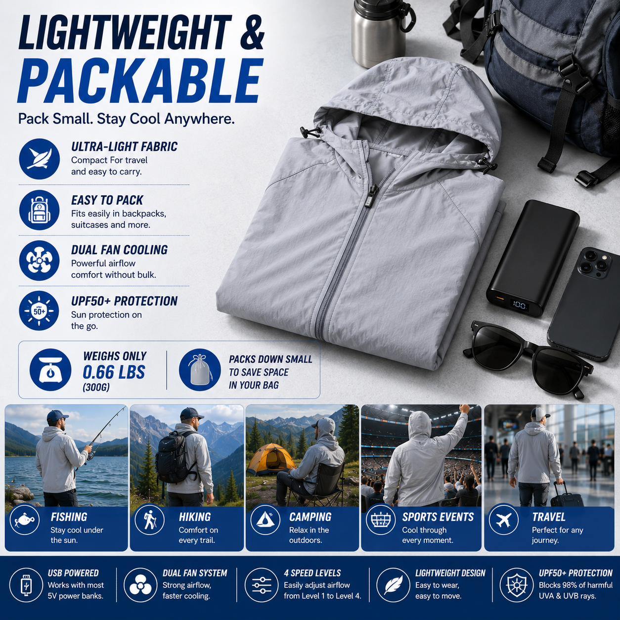 LITEGUEST Ultralight UPF50+ Cooling Jacket | Outdoor Cooling Gear