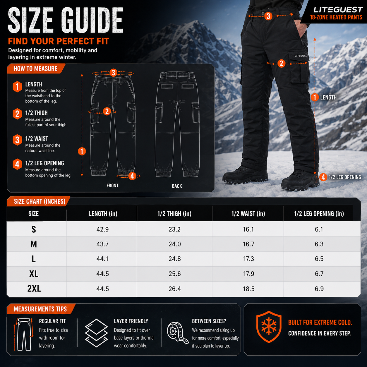 LITEGUEST 18-Zone Heated Pants | Extreme Cold Riding &amp; Skiing