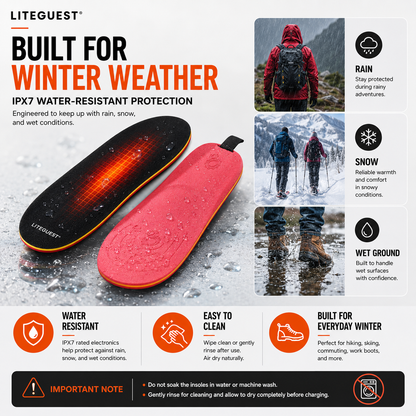 LITEGUEST Bluetooth App Heated Insoles | Rechargeable Foot Warmers